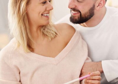 couple positive pregnancy test