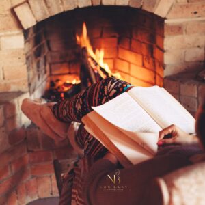 cosy fireplace in autumn