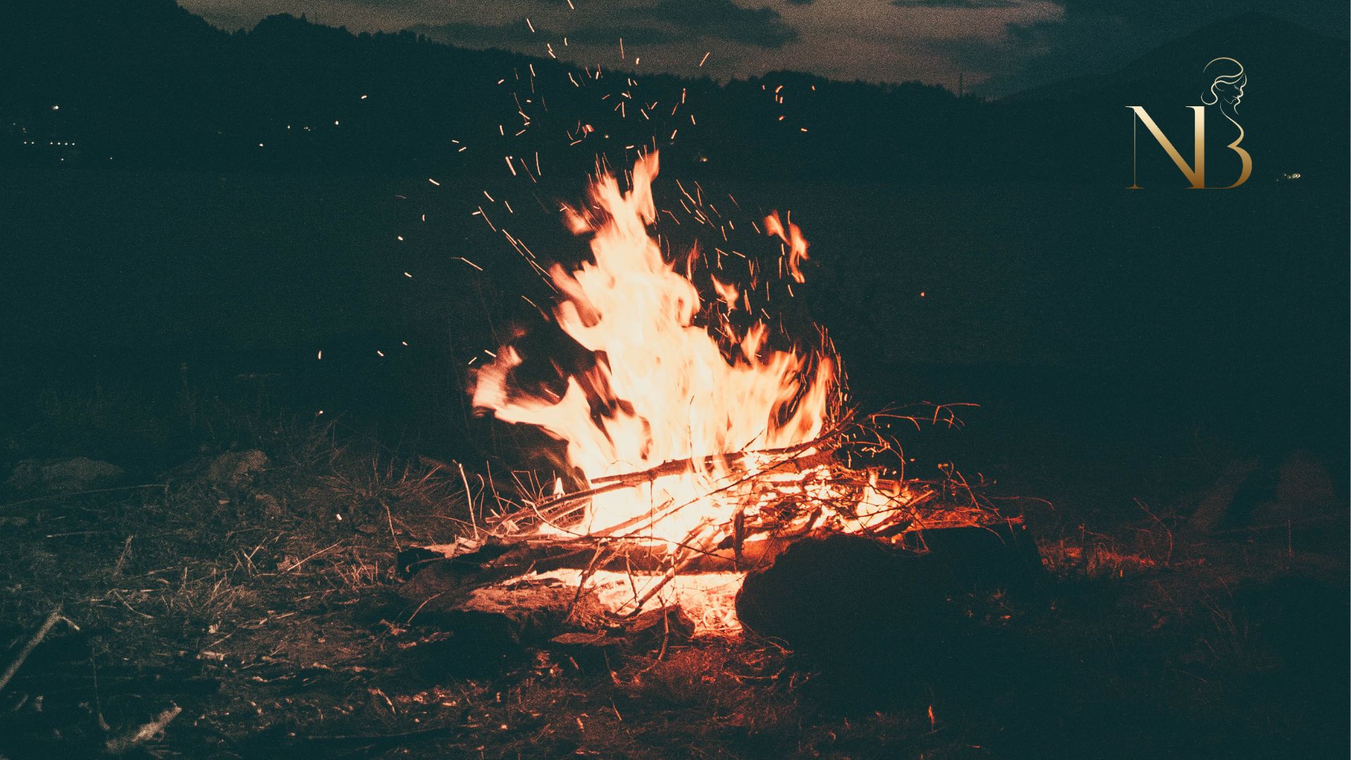 Winter Solstice bonfire representing light returning in the darkest night.